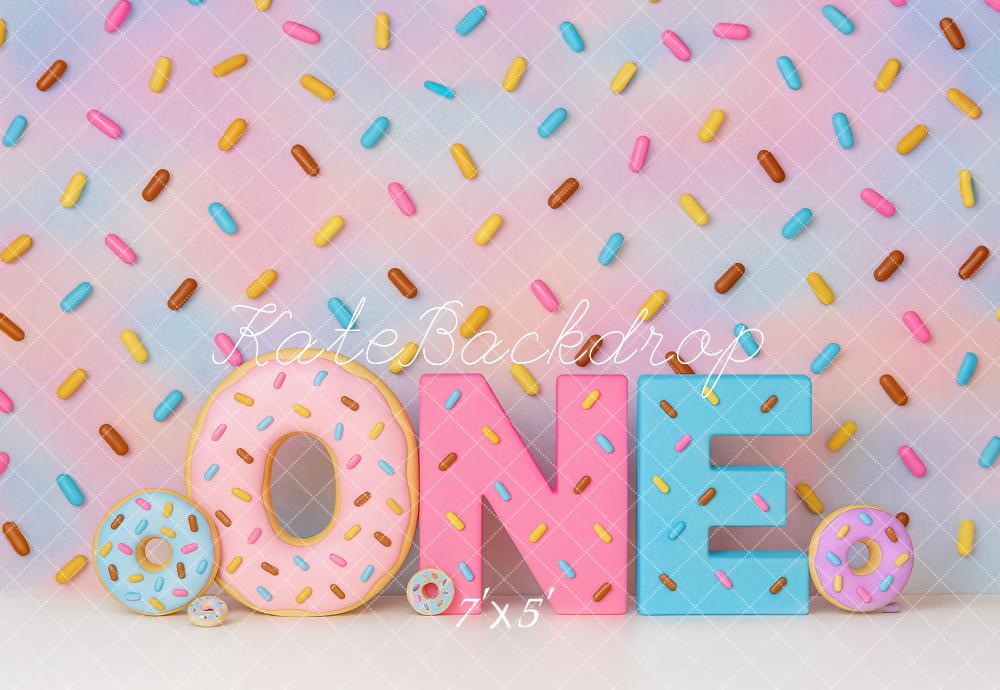 Kate 1st Birthday Donut Pastel Backdrop Designed by Ashley Paul -UK