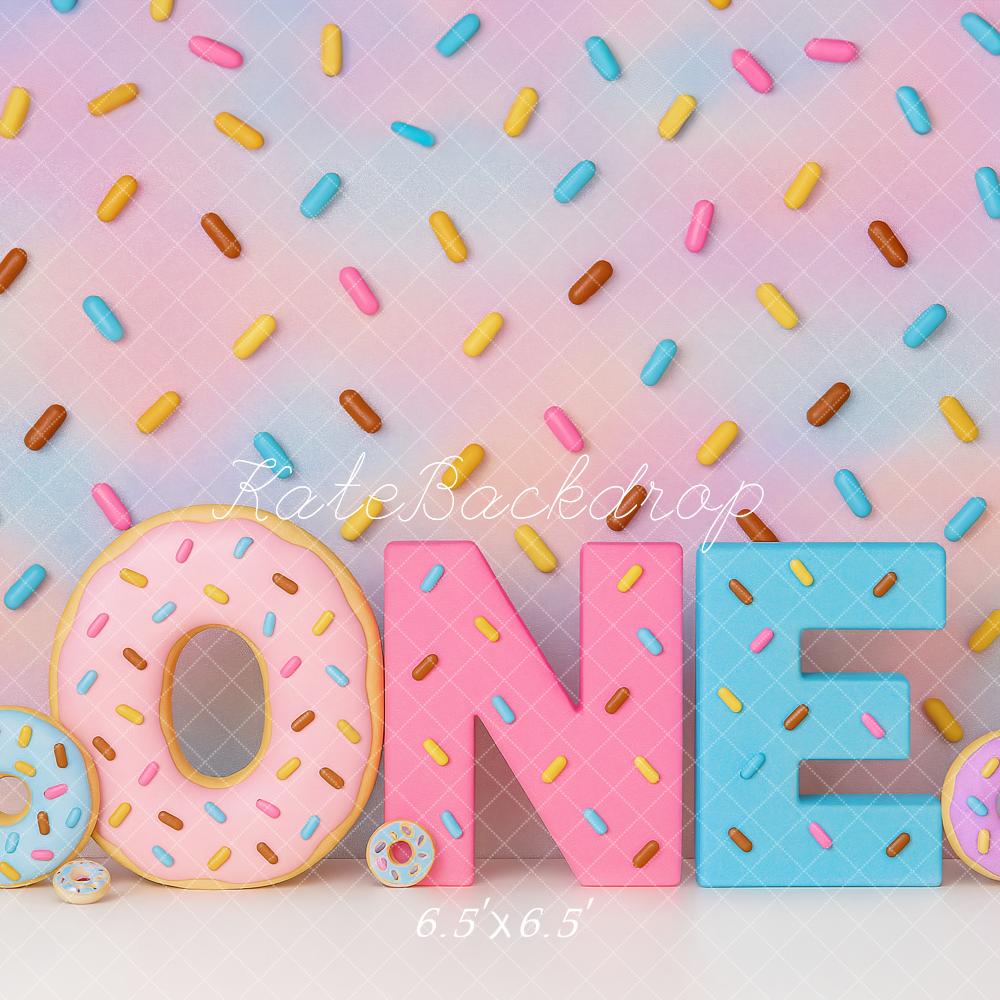 Kate 1st Birthday Donut Pastel Backdrop Designed by Ashley Paul -UK