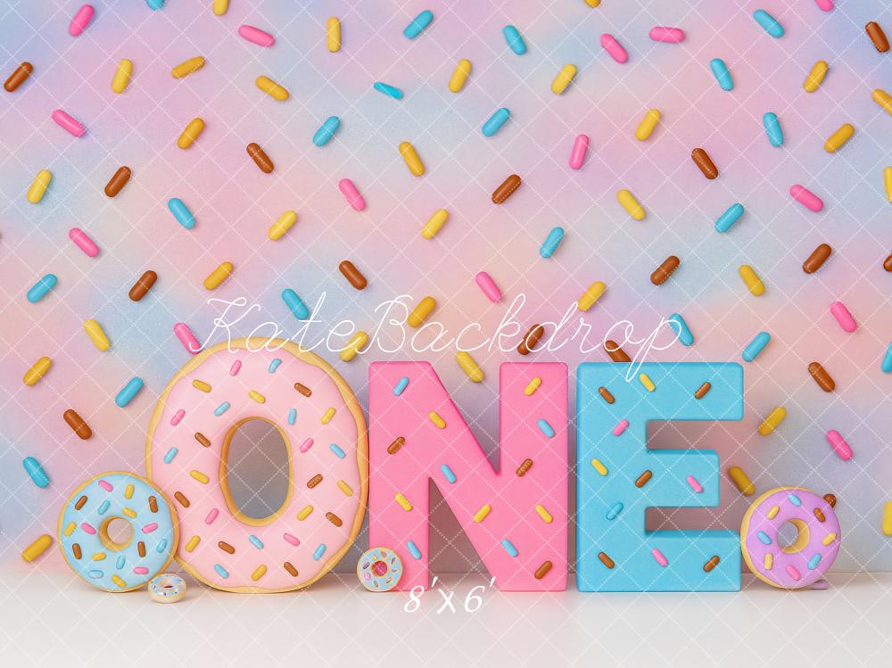 Kate 1st Birthday Donut Pastel Backdrop Designed by Ashley Paul -UK