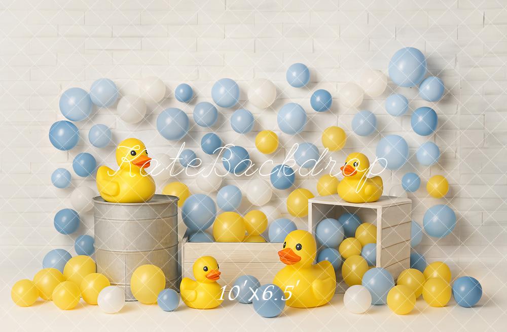 Kate Cake Smash Yellow Duck Balloons Backdrop Designed by Ashley Paul -UK