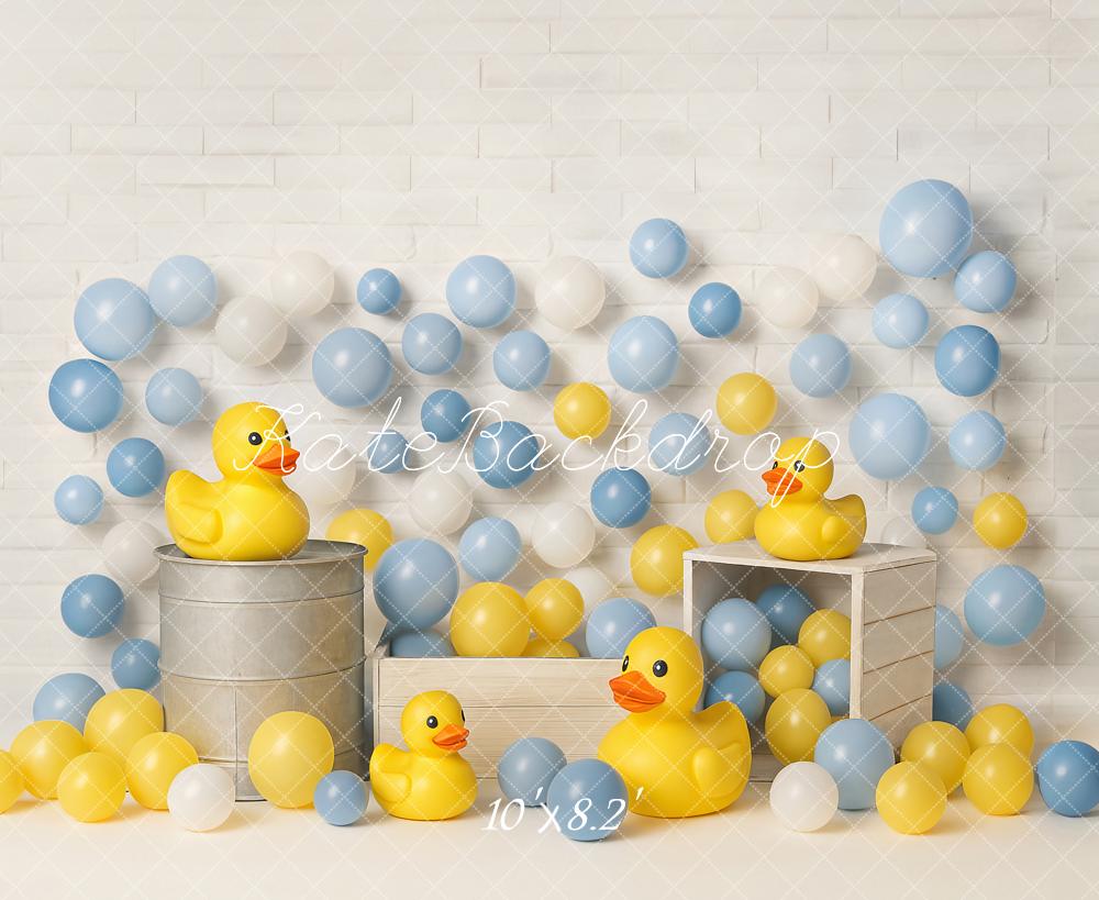 Kate Cake Smash Yellow Duck Balloons Backdrop Designed by Ashley Paul -UK