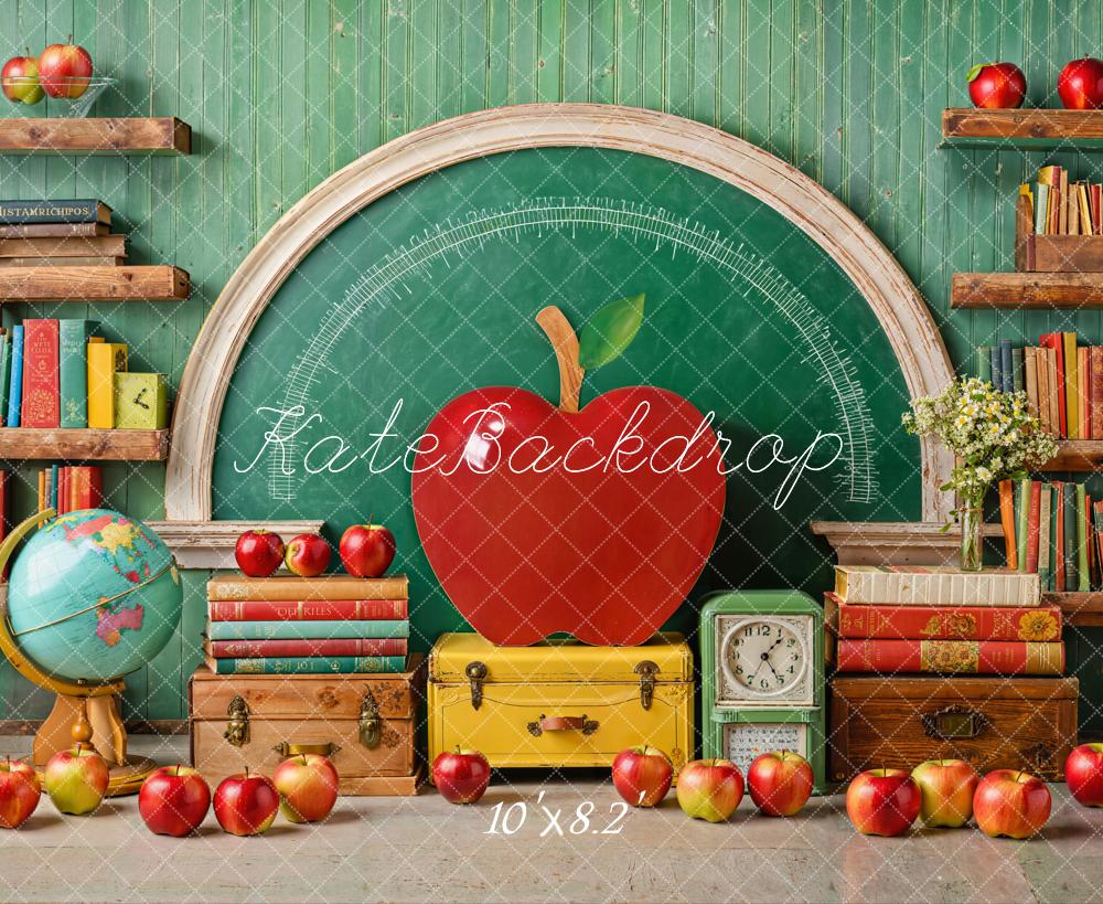 Kate Back to School Apple Arched Chalkboard Backdrop Designed by Emetselch -UK