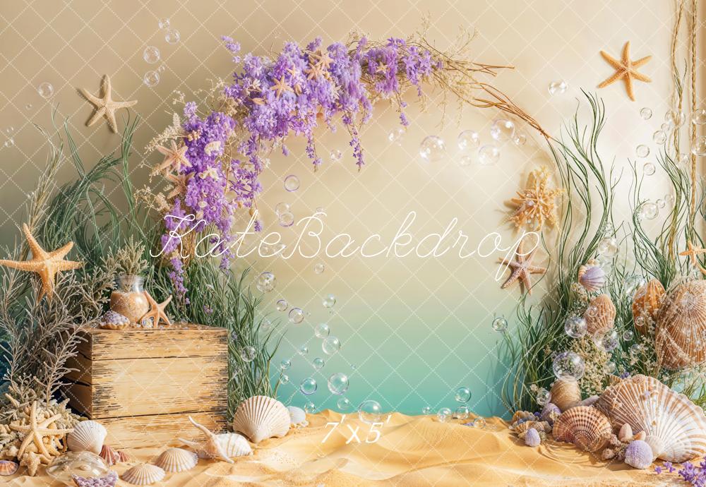 Kate Mermaid Underwater Starfish Seashell Backdrop Designed by Emetselch -UK