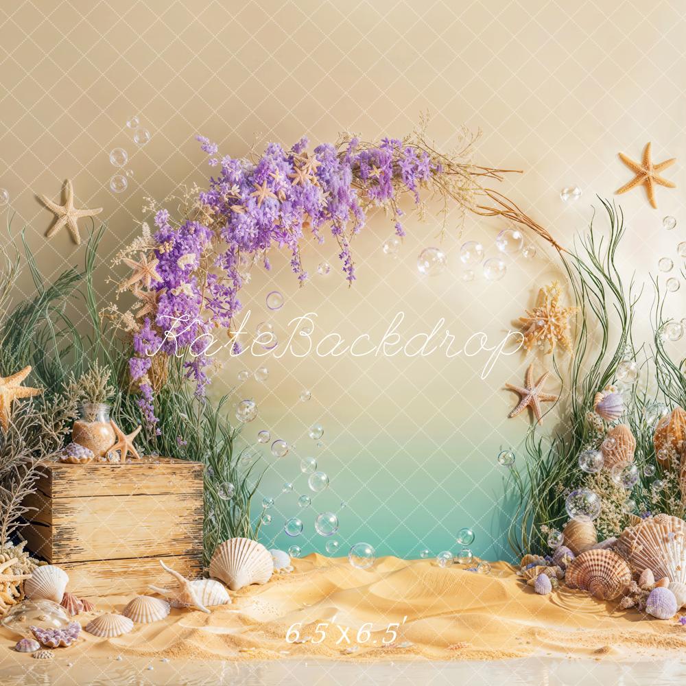 Kate Mermaid Underwater Starfish Seashell Backdrop Designed by Emetselch -UK