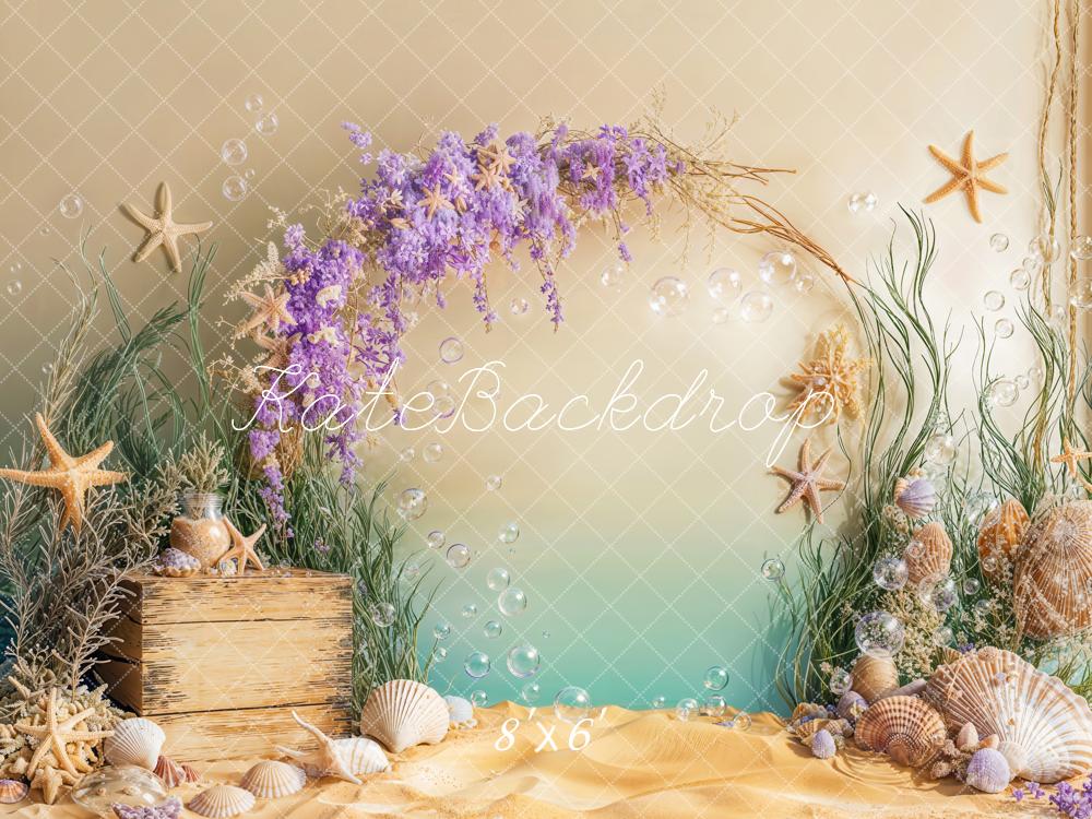 Kate Mermaid Underwater Starfish Seashell Backdrop Designed by Emetselch -UK