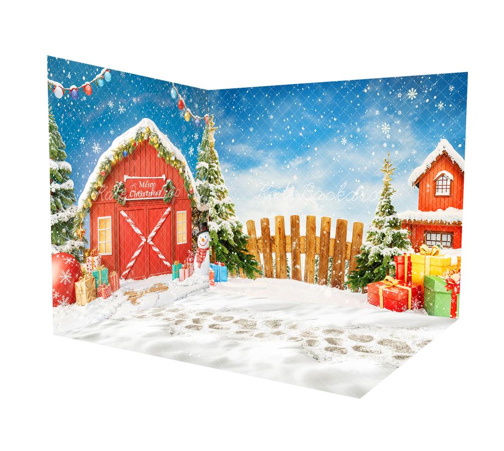 Lightning Deals Kate Christmas Tree Barn Snowman Ornaments Village Room Set -UK
