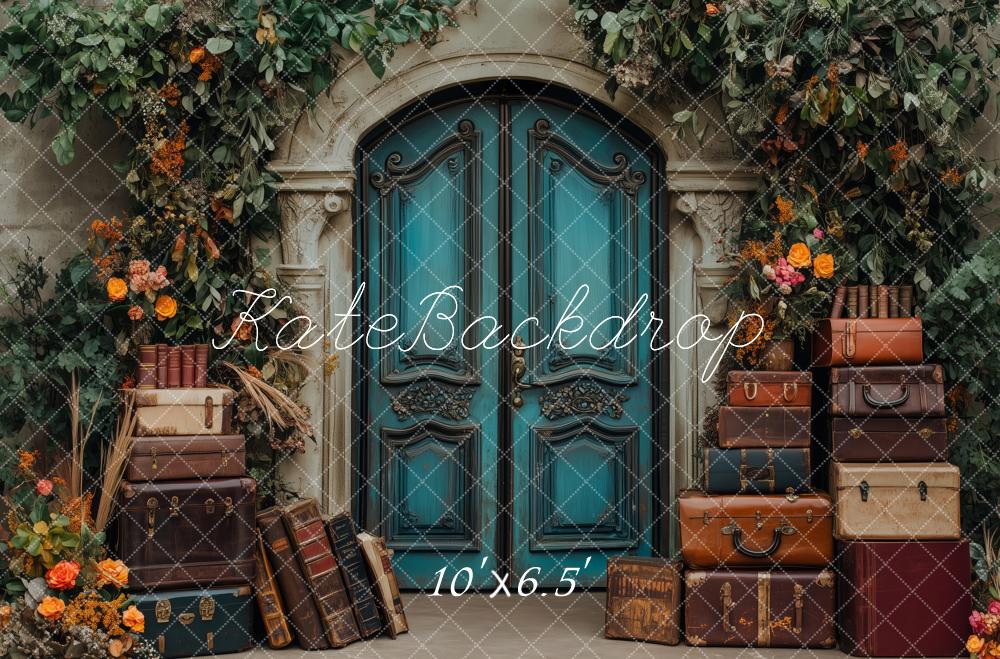 Kate Vintage Enchanted Garden Door Luggage Backdrop Designed by Patty Robert