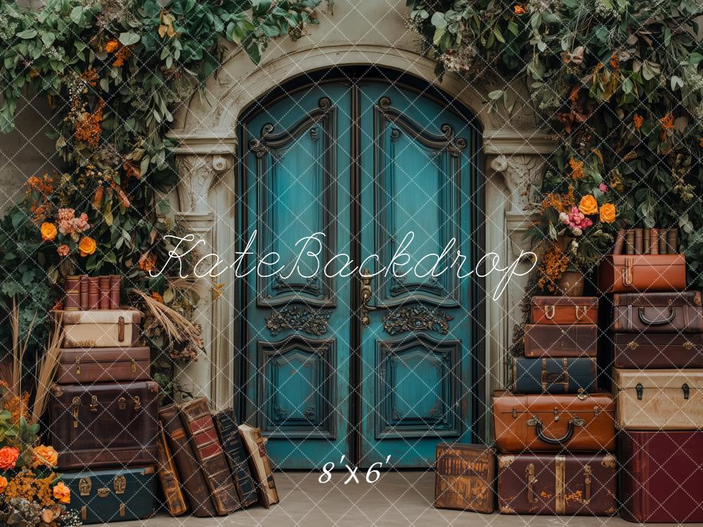 Kate Vintage Enchanted Garden Door Luggage Backdrop Designed by Patty Robert