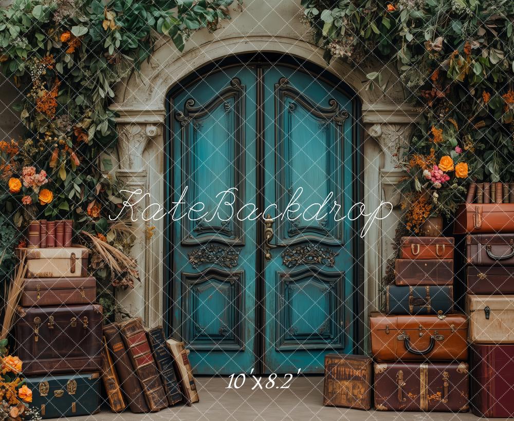 Kate Vintage Enchanted Garden Door Luggage Backdrop Designed by Patty Robert