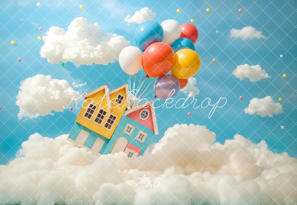 Kate Travel Fantasy Flying House Balloon Backdrop Designed by Chain Photography -UK