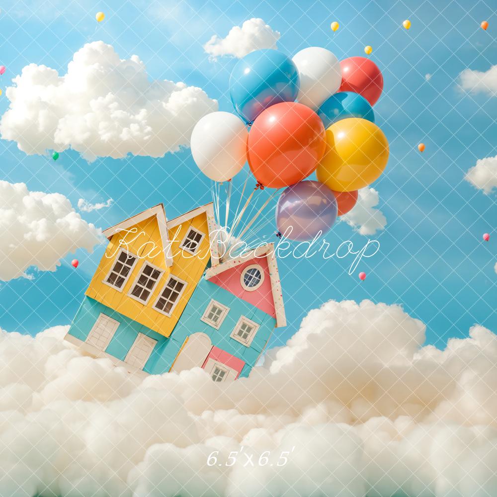 Kate Travel Fantasy Flying House Balloon Backdrop Designed by Chain Photography -UK