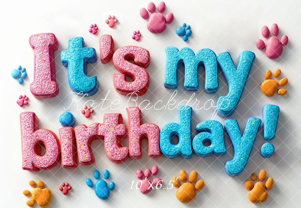 Kate Pet Birthday Paw Print Backdrop Designed by Emetselch -UK