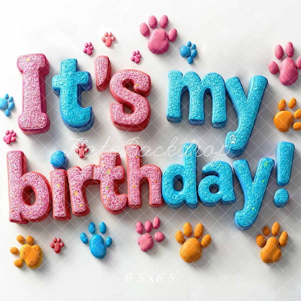 Kate Pet Birthday Paw Print Backdrop Designed by Emetselch -UK