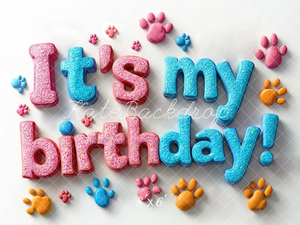 Kate Pet Birthday Paw Print Backdrop Designed by Emetselch -UK