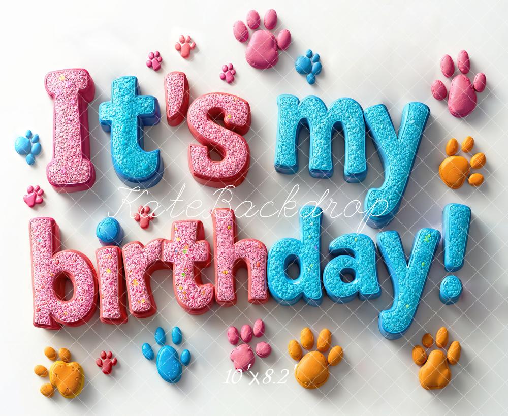 Kate Pet Birthday Paw Print Backdrop Designed by Emetselch -UK