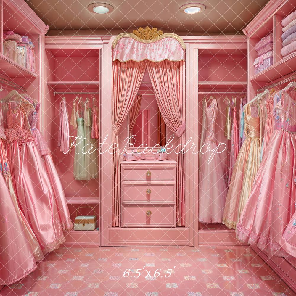 Lightning Deals Kate Fashion Doll Pink Closet Dress Backdrop Designed by Emetselch -UK