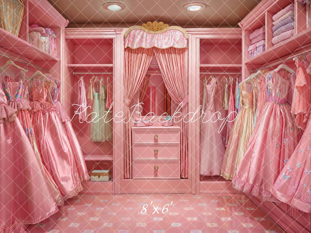 Lightning Deals Kate Fashion Doll Pink Closet Dress Backdrop Designed by Emetselch -UK
