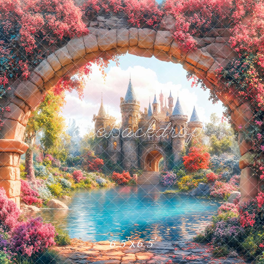Kate Fairy Tale Castle Arch Garden Backdrop Designed by Emetselch -UK