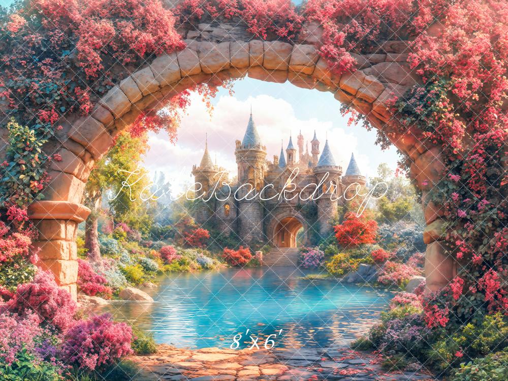 Kate Fairy Tale Castle Arch Garden Backdrop Designed by Emetselch -UK