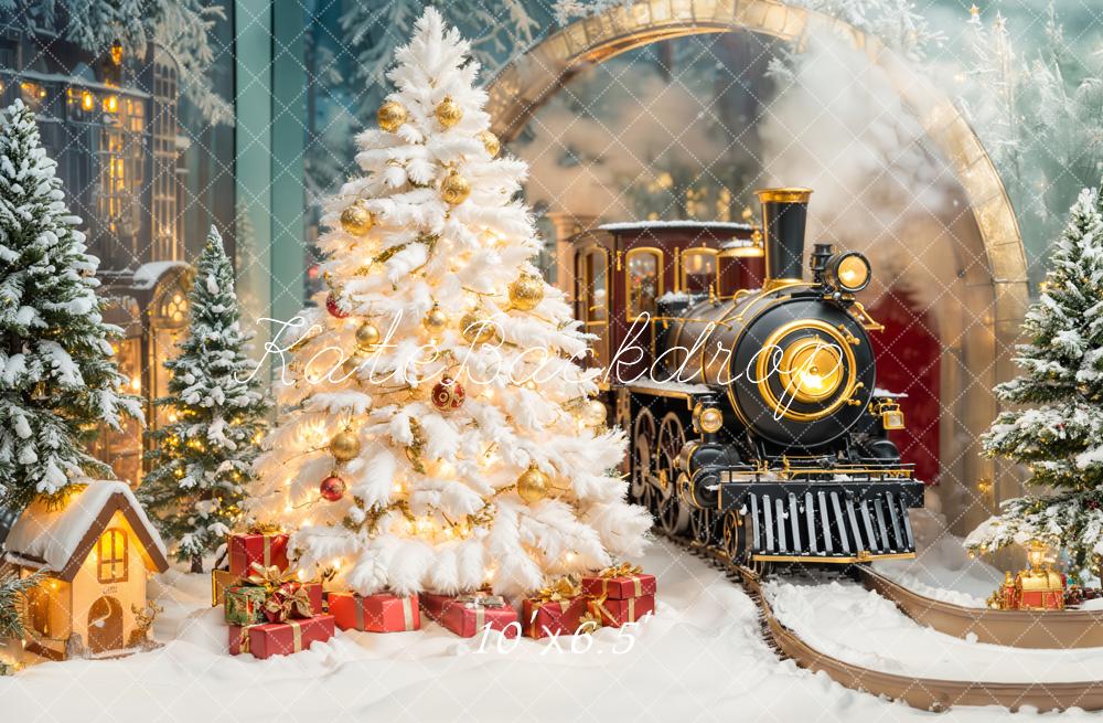 Kate Christmas Tree Polar Train Arch Gifts Backdrop Designed by Emetselch -UK
