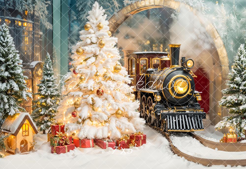 Kate Christmas Tree Polar Train Arch Gifts Backdrop Designed by Emetselch -UK