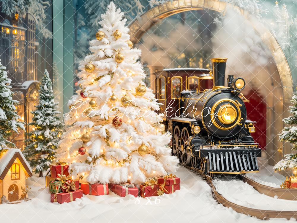 Kate Christmas Tree Polar Train Arch Gifts Backdrop Designed by Emetselch -UK