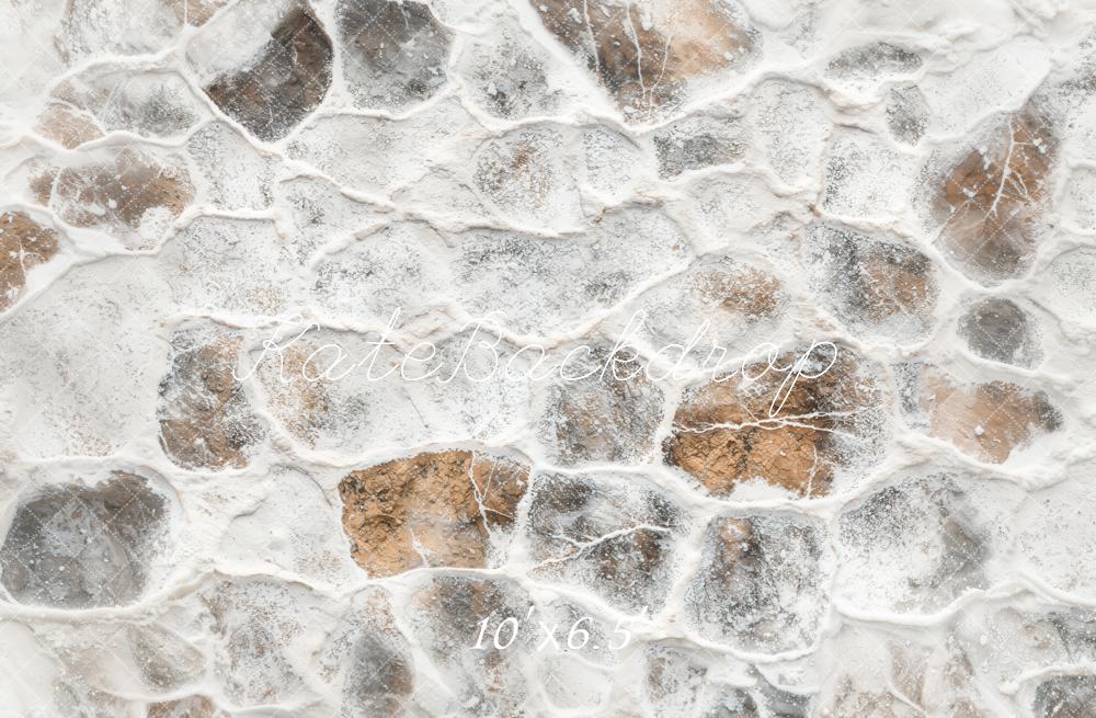 Kate Winter Vintage Cobblestone Snow Floor Backdrop Designed by Emetselch -UK