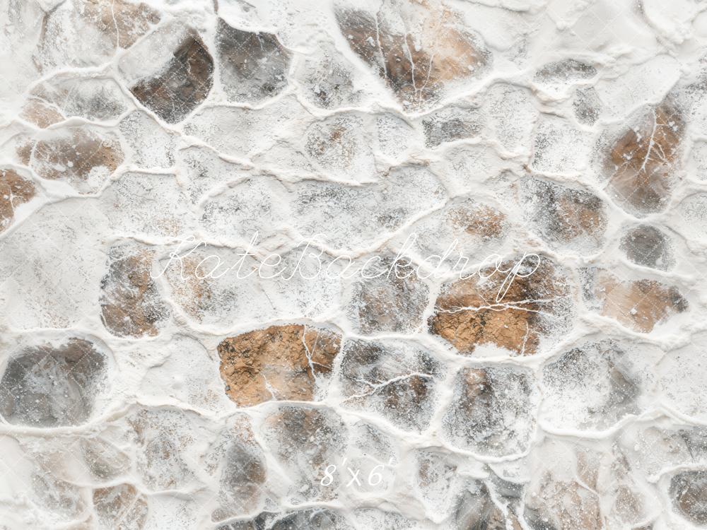 Kate Winter Vintage Cobblestone Snow Floor Backdrop Designed by Emetselch -UK