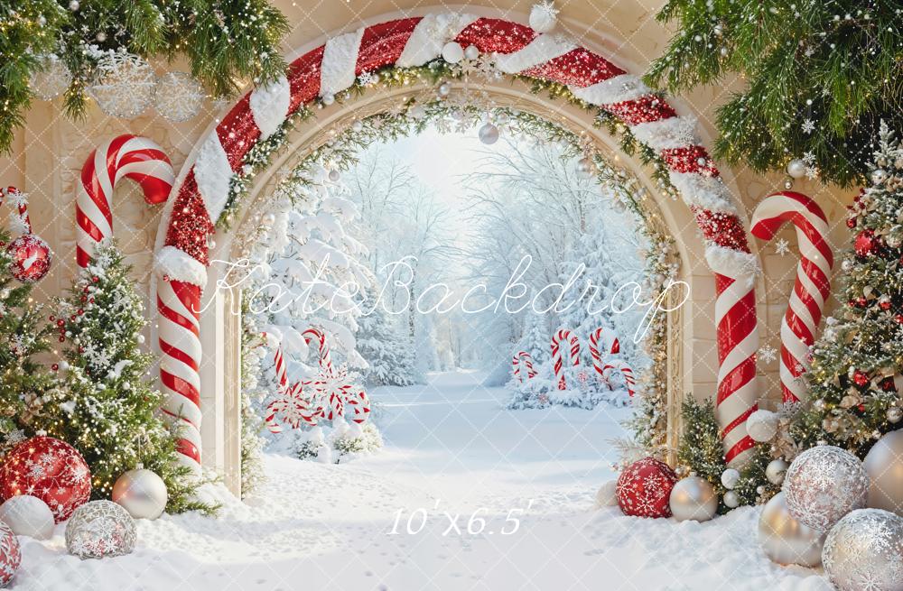 Kate Christmas Candy Cane Arch Backdrop Designed by Emetselch