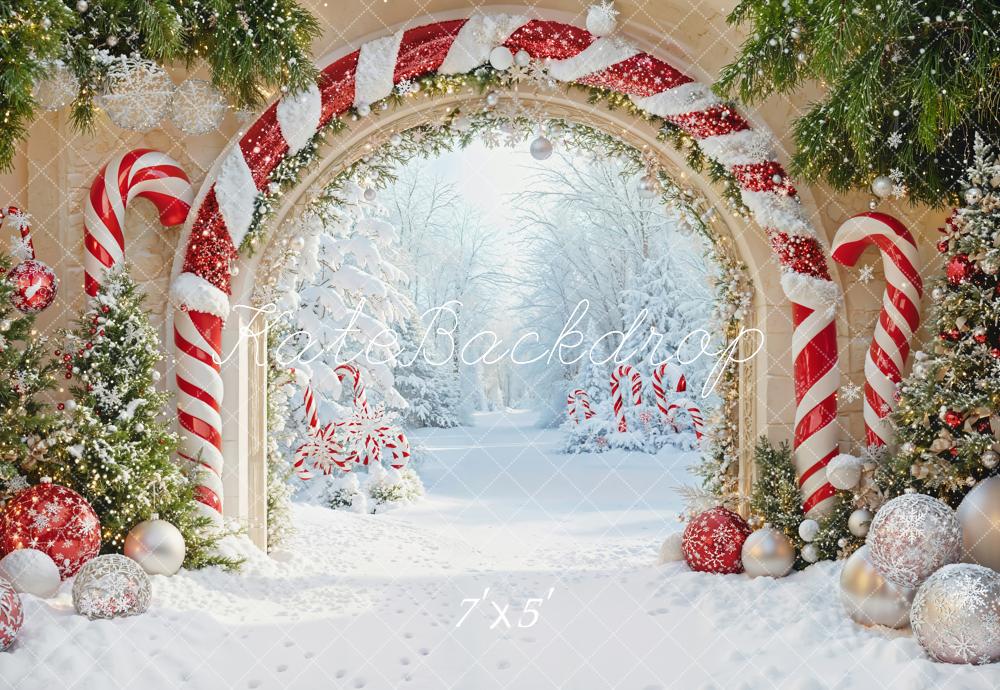 Kate Christmas Candy Cane Arch Backdrop Designed by Emetselch