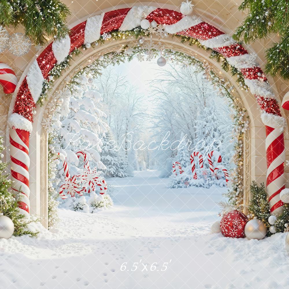 Kate Christmas Candy Cane Arch Backdrop Designed by Emetselch