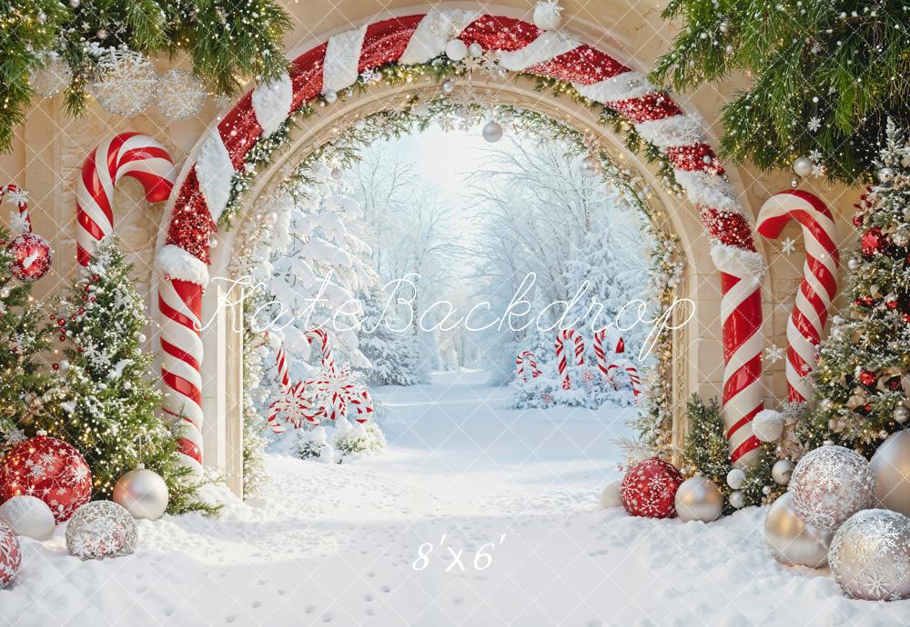 Kate Christmas Candy Cane Arch Backdrop Designed by Emetselch