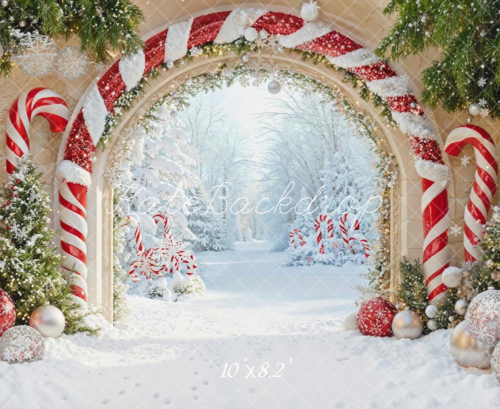 Kate Christmas Candy Cane Arch Backdrop Designed by Emetselch