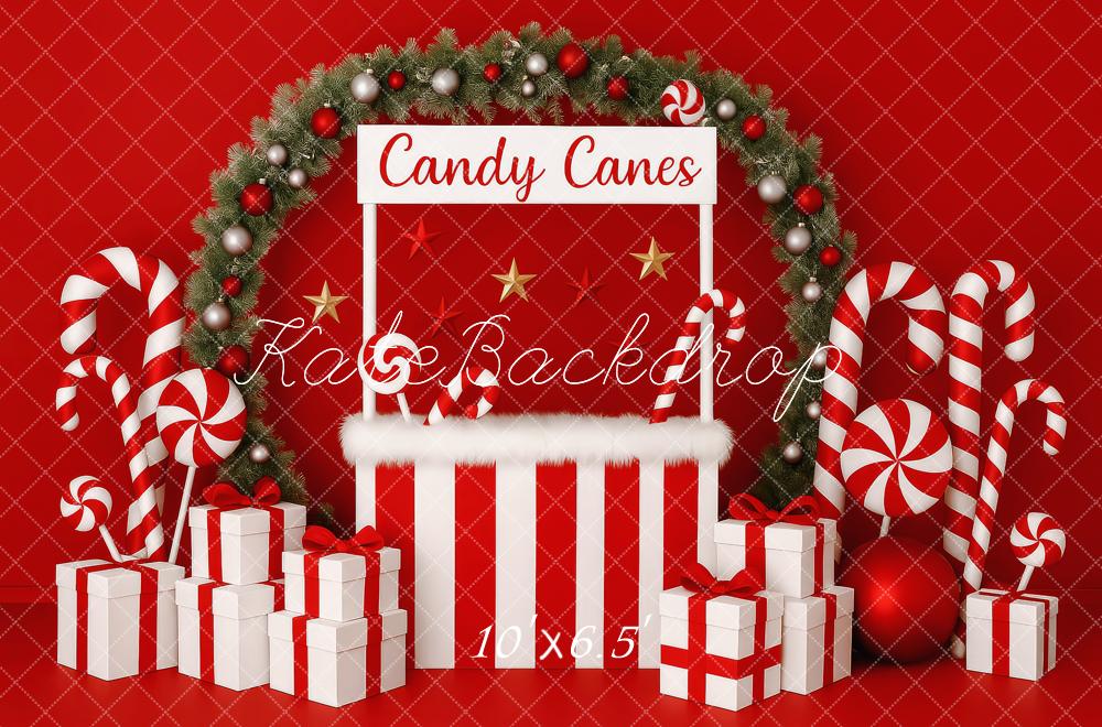 Lightning Deals Kate Christmas Candy Cane Stand Gifts Backdrop Designed by Patty Robert -UK