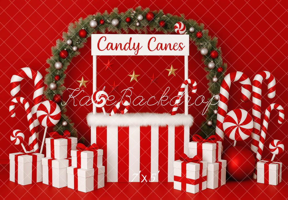 Lightning Deals Kate Christmas Candy Cane Stand Gifts Backdrop Designed by Patty Robert -UK