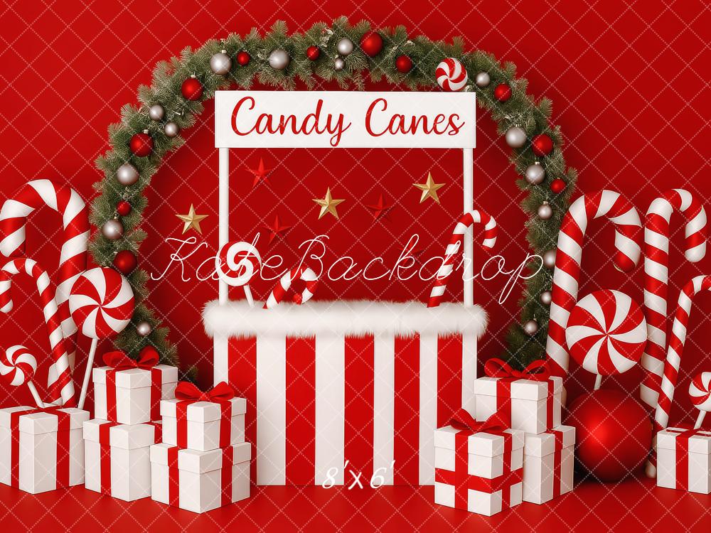 Lightning Deals Kate Christmas Candy Cane Stand Gifts Backdrop Designed by Patty Robert -UK