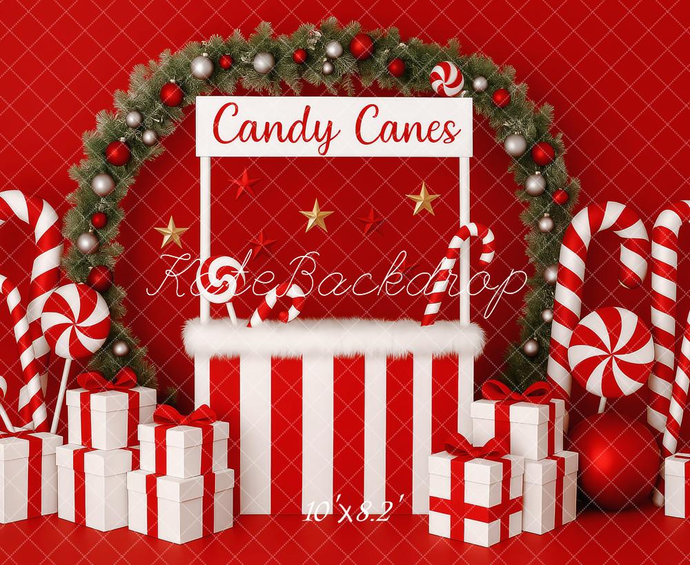 Lightning Deals Kate Christmas Candy Cane Stand Gifts Backdrop Designed by Patty Robert -UK