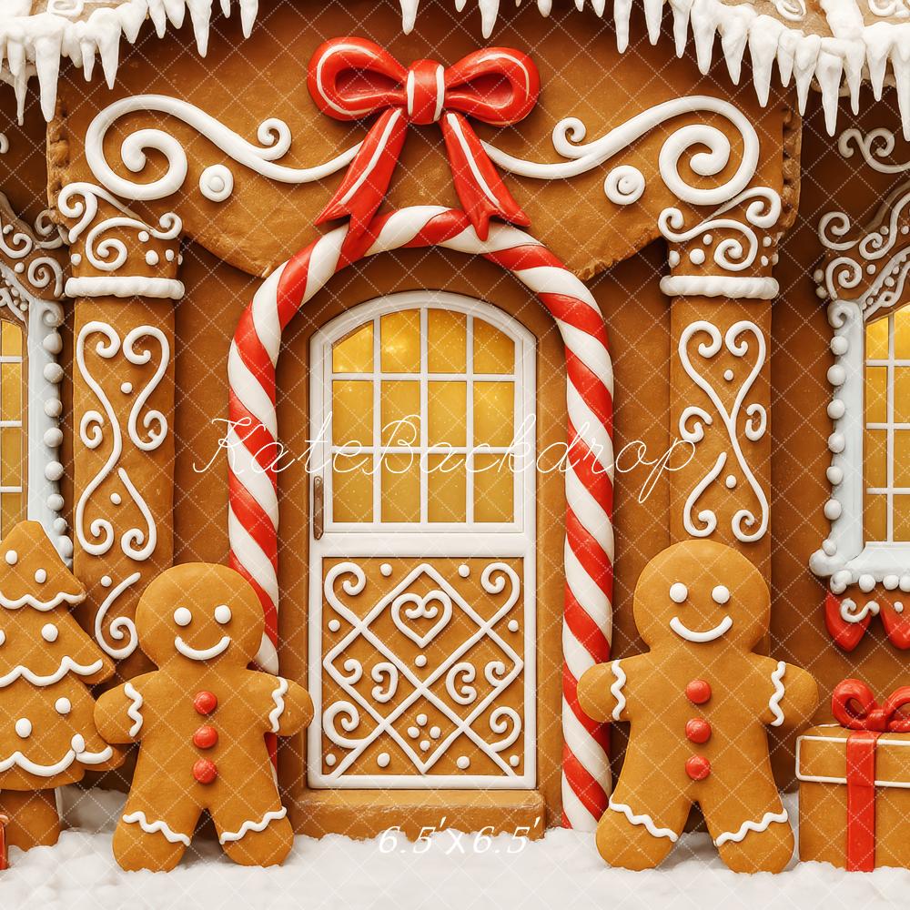 Kate Christmas Gingerbread House Bow Backdrop Designed by Patty Robert -UK
