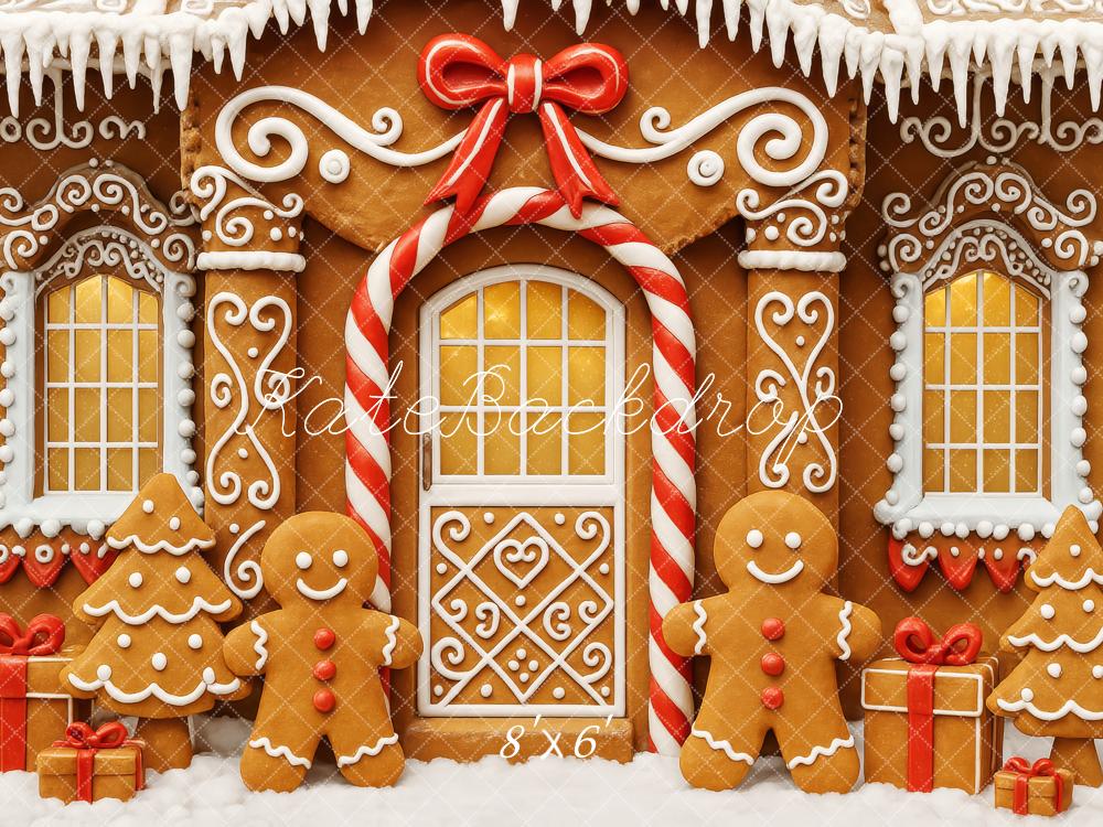 Kate Christmas Gingerbread House Bow Backdrop Designed by Patty Robert -UK