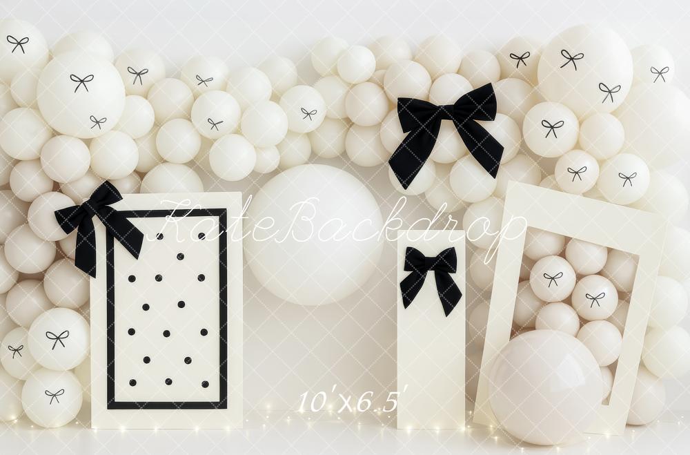 On Sale Kate Cake Smash Fashion Bow Black White Backdrop Designed by Patty Robert -UK