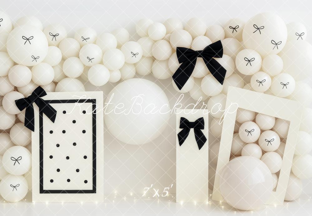 On Sale Kate Cake Smash Fashion Bow Black White Backdrop Designed by Patty Robert -UK