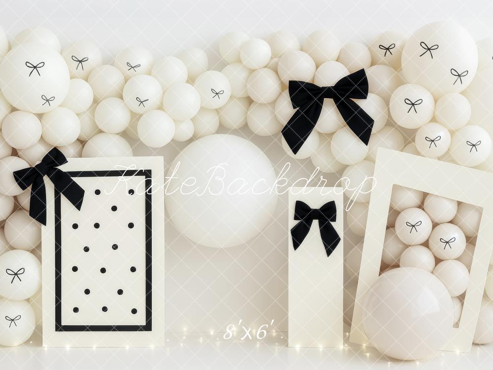 On Sale Kate Cake Smash Fashion Bow Black White Backdrop Designed by Patty Robert -UK