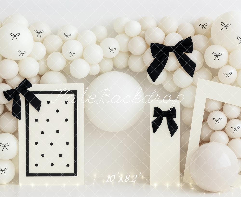 On Sale Kate Cake Smash Fashion Bow Black White Backdrop Designed by Patty Robert -UK