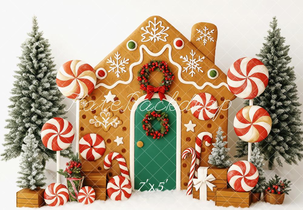 Kate Christmas Tree Gingerbread House Candy Backdrop Designed by Patty Robert