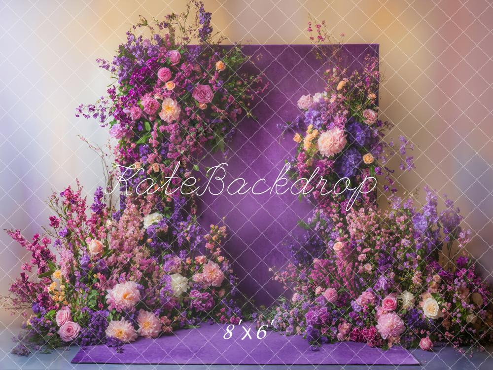 Kate Romantic Flower Purple Backdrop Designed by Emetselch