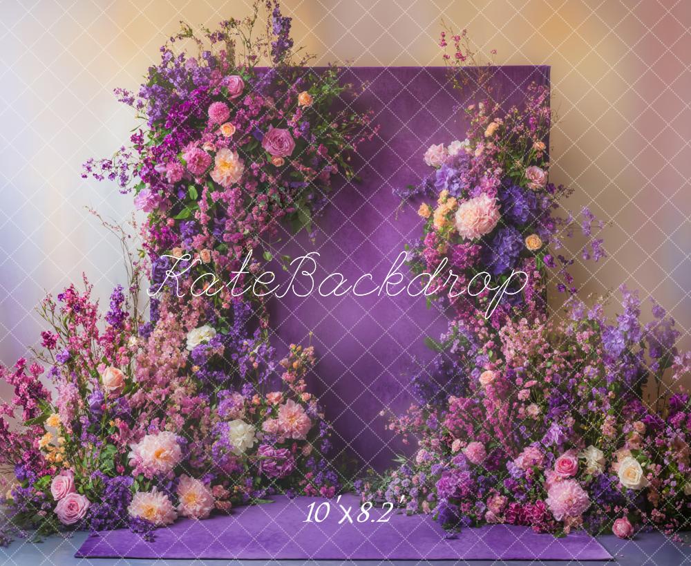 Kate Romantic Flower Purple Backdrop Designed by Emetselch