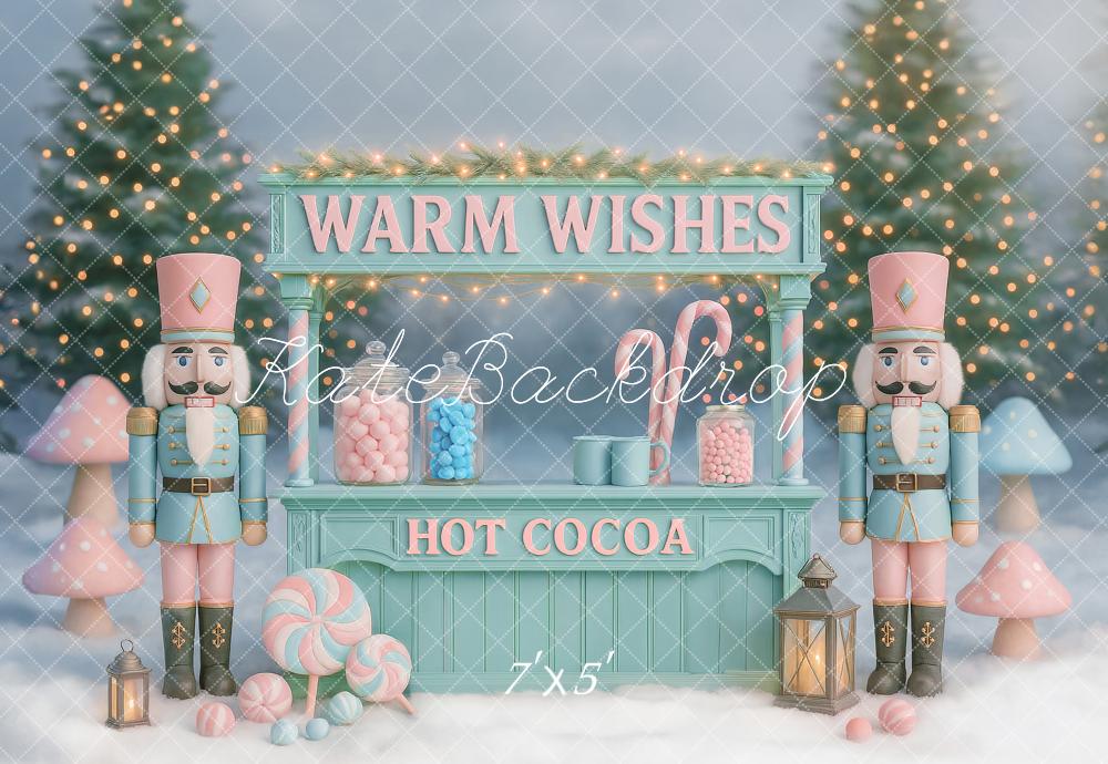 Kate Christmas Nutcracker Hot Cocoa Stand Snow Backdrop Designed by Ashley Paul