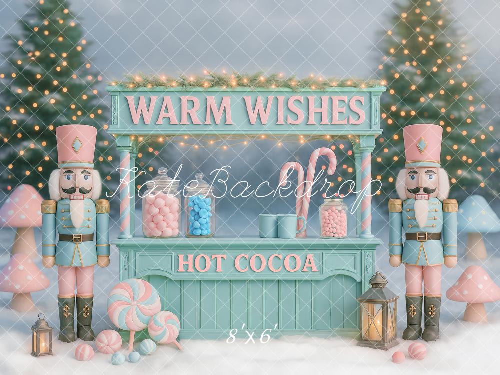 Kate Christmas Nutcracker Hot Cocoa Stand Snow Backdrop Designed by Ashley Paul