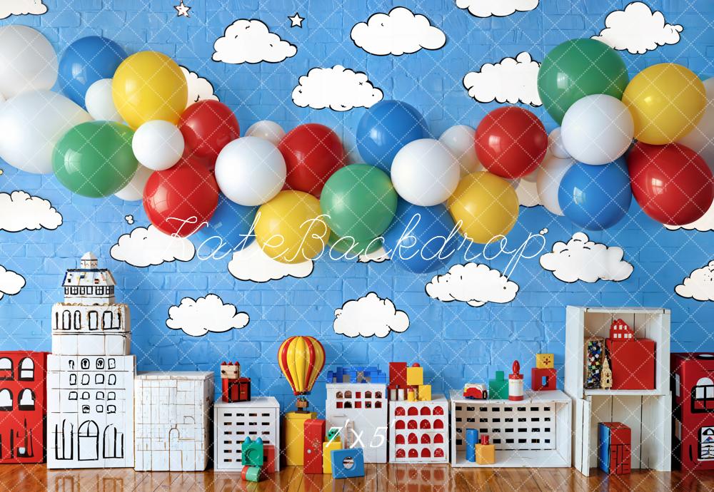 Kate Birthday Balloons Toys Kids Backdrop Designed by Emetselch