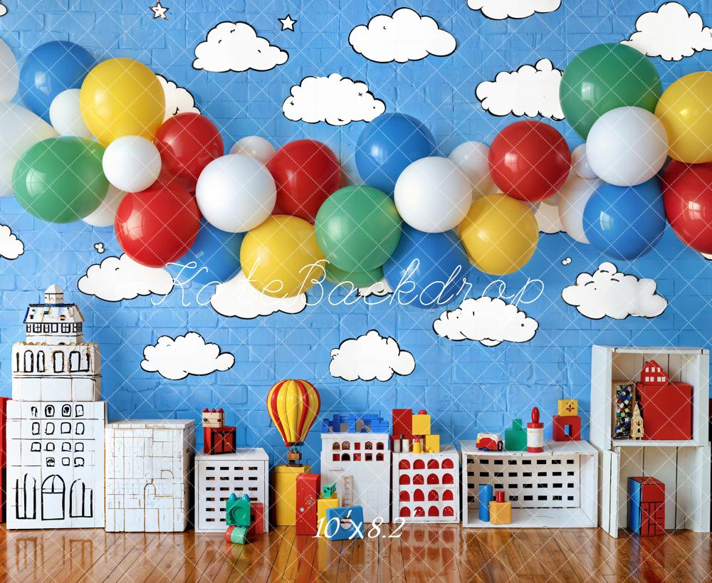 Kate Birthday Balloons Toys Kids Backdrop Designed by Emetselch